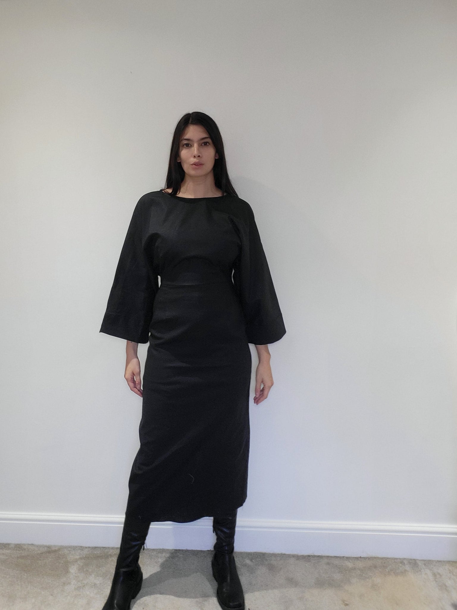 WDTS  - Blossom dress - Linen stretch Black