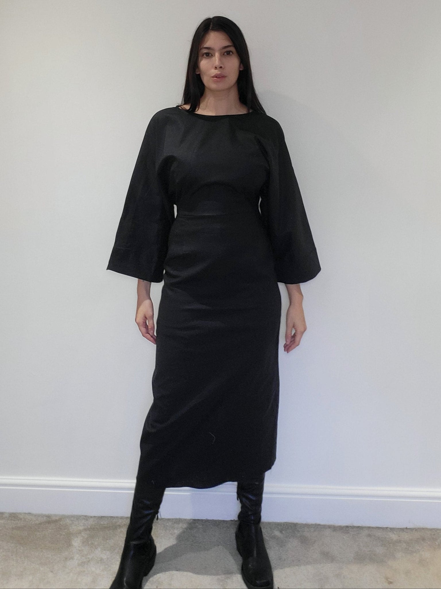 WDTS  - Blossom dress - Linen stretch Black