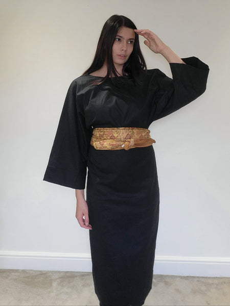 WDTS  - Blossom dress - Linen stretch Black