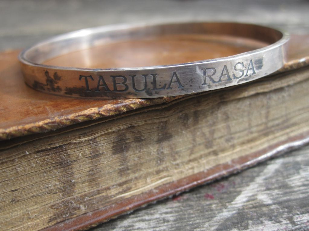 WDTS Sheffield Silver - Hand Hammered Bangle -TABULA RASA - Mixed Finish