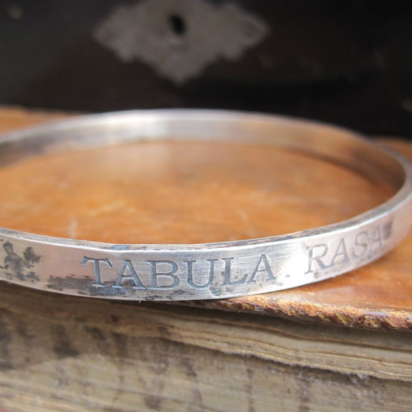 WDTS Sheffield Silver - Hand Hammered Bangle -TABULA RASA - Mixed Finish