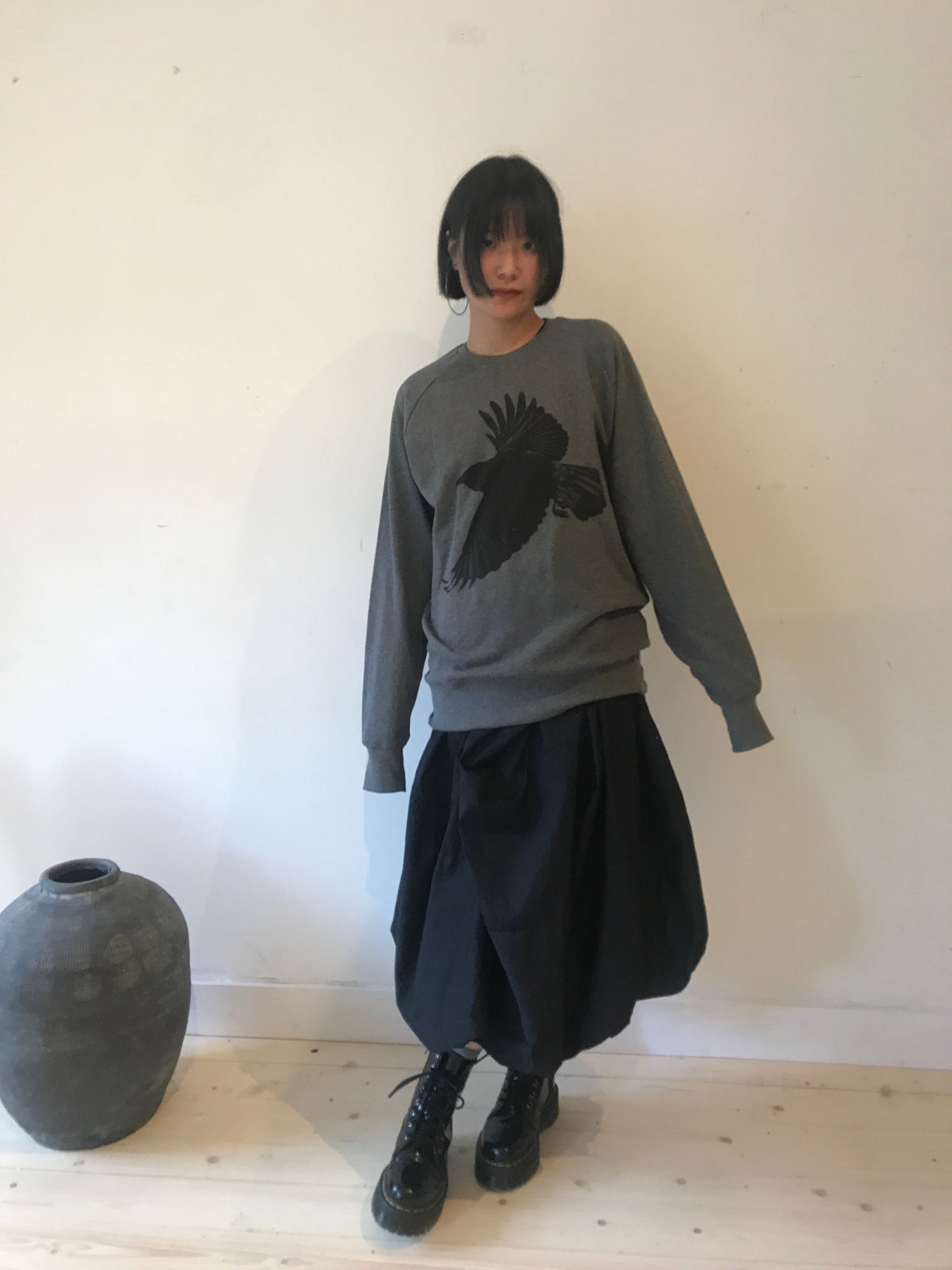 Window Dressing The Soul Crow Dark Grey Sweater