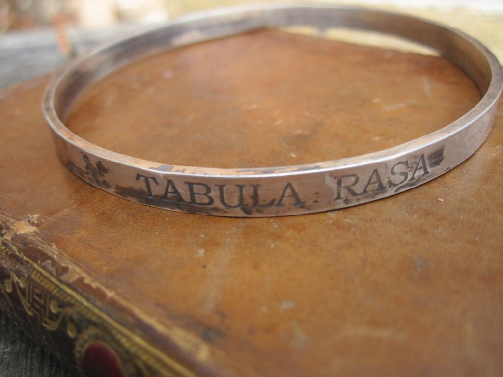 WDTS Sheffield Silver - Hand Hammered Bangle -TABULA RASA - Mixed Finish