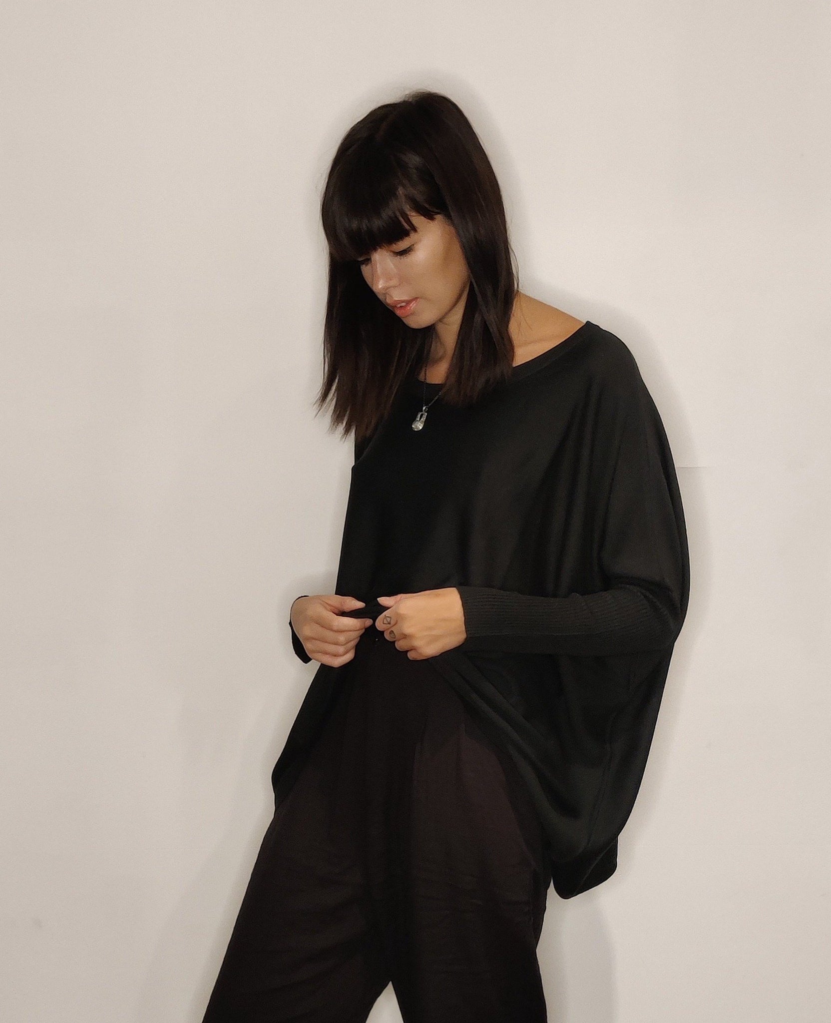 WDTS -fine knit sweater - Black