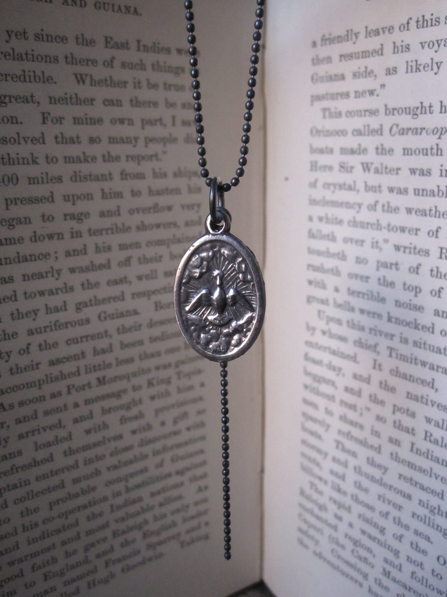 WDTS 925 oxidised Silver icon necklace