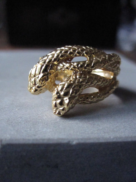 Gold Plated Silver Double snake ring