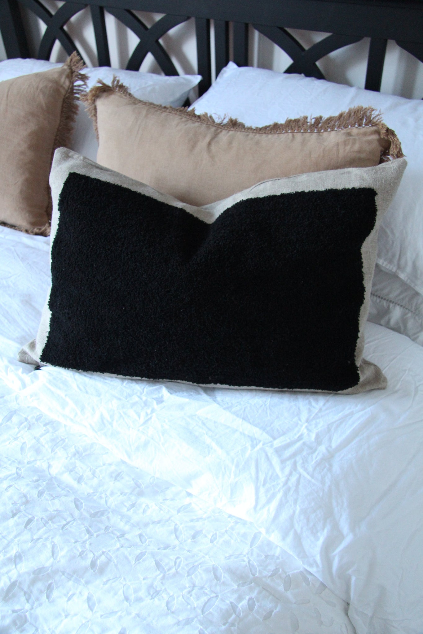 Black rectangle cushion