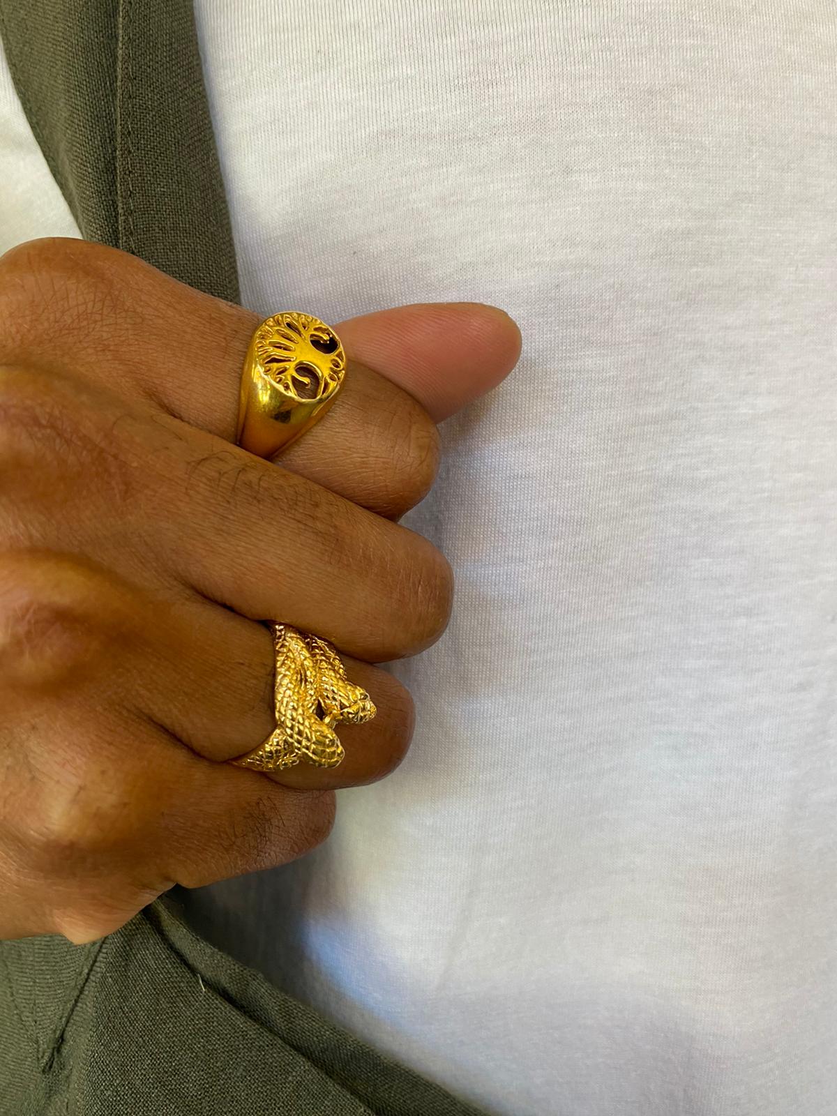 Gold Plated Silver Double snake ring