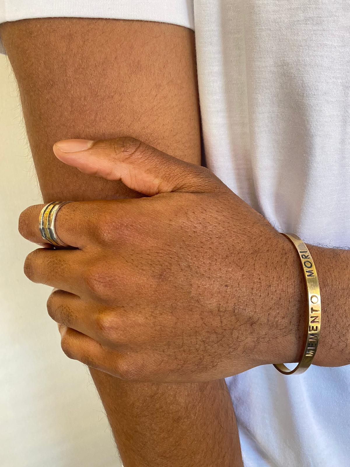 925 Solid Silver and Gold Plated Bands Ring