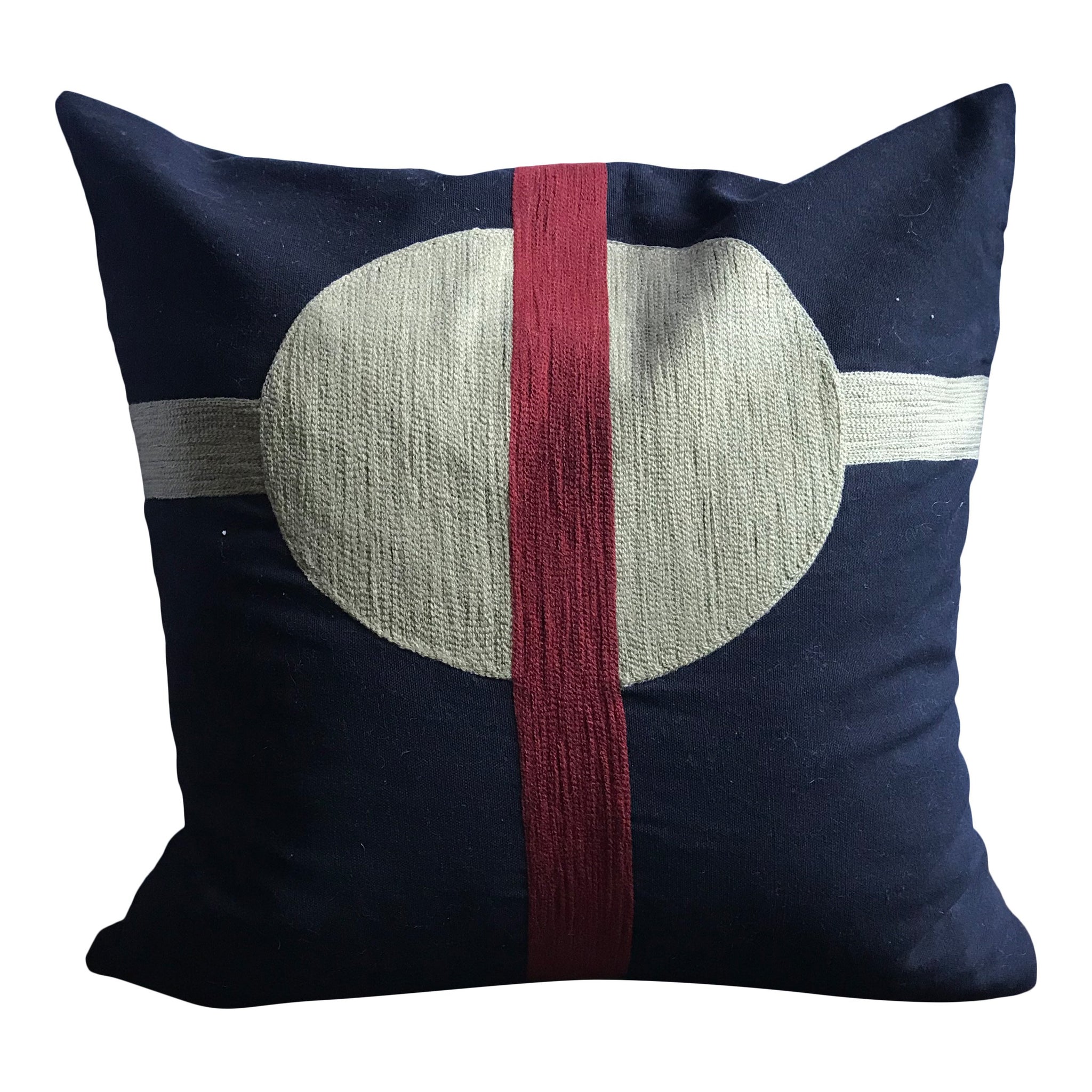 Embroidered cushion - black