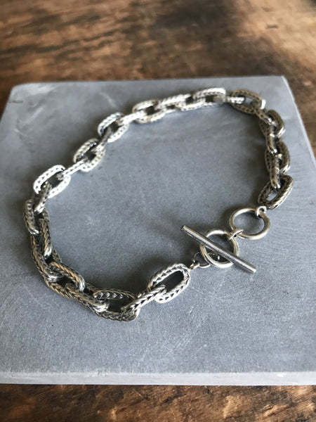 Tenes  - Oxidised 925 Silver chain - Bracelet