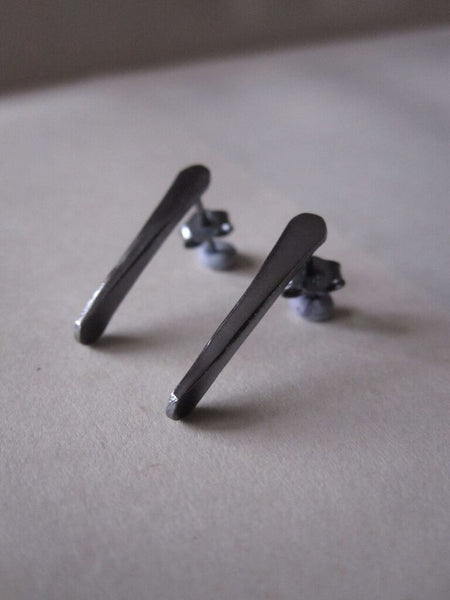925 Silver Oxidised Twist Earrings